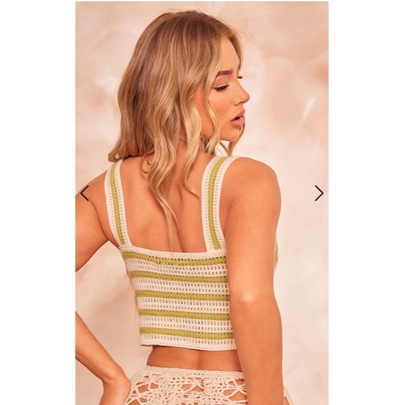 NTW PrettyLittleThing -- Floral Knit Crochet Crop Top - Picture 2 of 5